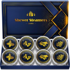 Qivatex Gifts for Men: Shower Steamers Aromatherapy Valentines Gifts for Him, Men Birthday Gifts, SPA Stress Relief Self Care Bath Bombs, Gifts for Easter, Fathers Day, Christmas (8 Pack)