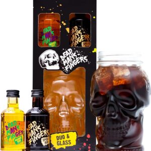 Dead Mans Fingers Rum Gift Set – Spiced & Mango Flavoured, Mini Alcohol Bottles x2 5cl Miniatures and Skull Glass – Official Rum Gifts for Men, Birthday, Dad Gifts, Boyfriend, Valentines Day