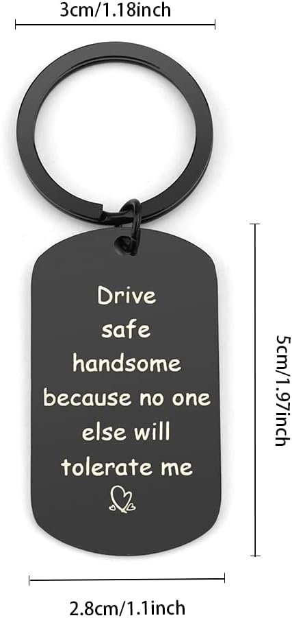 Drive Safe Keyring for Boyfriend Husband Valentine Day Keyring Gifts for Husband Boyfriend Valentines Gifts for Him Birthday Christmas Presents Boyfriend Gifts from Girlfriend Husband Gifts from Wife - Image 2