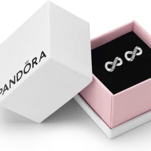 Pandora Moments Women’s Sterling Silver Sparkling Infinity Stud Earrings