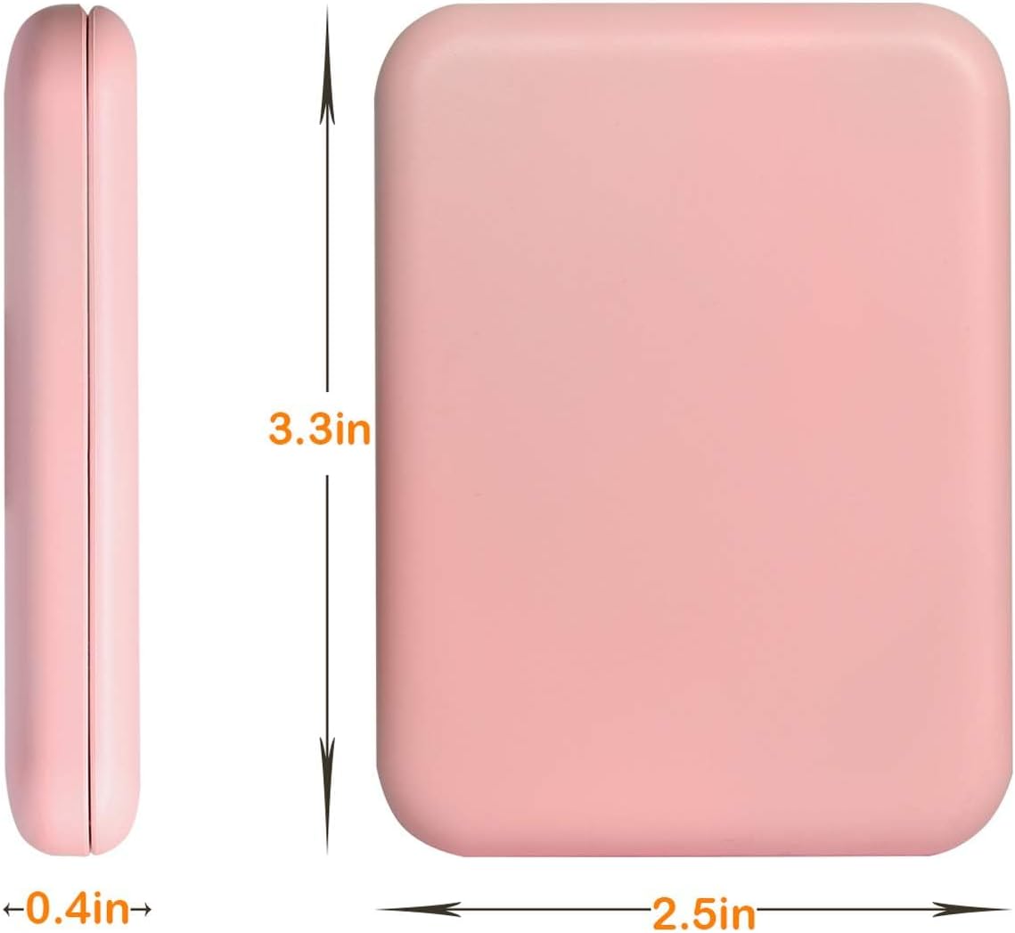 Kintion Pocket Mirror, 1X/3X Magnification LED Compact Travel Makeup Mirror with Light for Purse, 2-Sided, Portable, Folding, Handheld, Small Lighted Mirror for Gift, Pink - Image 5