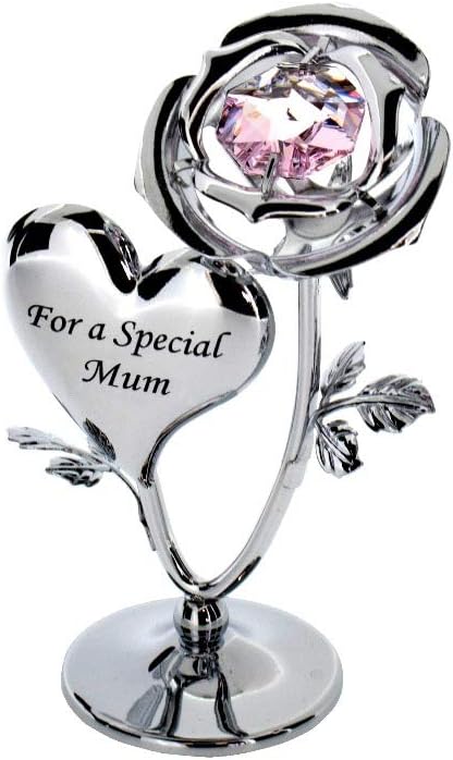 Crystocraft Crystal Ornament Gift Set made with Swarovski crystals Strass Rose Flower (For a Special Mum) - Image 2