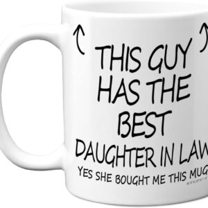 Stuff4 This Guy Has The Best Daughter in Law Mug – Daughter in Law Gifts, 11oz Ceramic Dishwasher Safe Coffee Mugs – Dad Father Fathers Day for Birthday Presents, Premium Cup Made UK