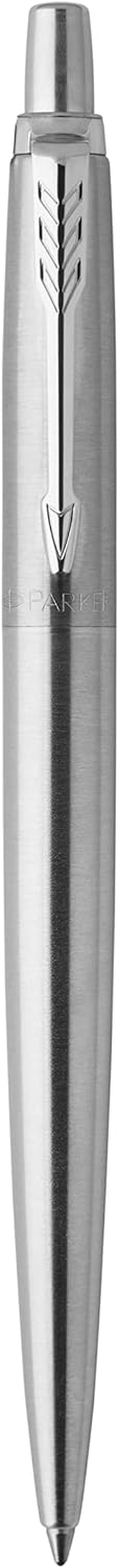 Parker Jotter Ballpoint Pen | Stainless Steel with Chrome Trim | Medium Point | Handwriting Pens & Stationery Supplies | Blue Ink | Gift Box - Image 3