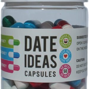 INFMETRY Valentines Day Gifts For Her Him Date Night Ideas Capsules In A Bottle (50pcs) -Boyfriend Girlfriend Wife Husband Newlyweds, Funny Bridal Shower Registry Wedding Gifts For Women Men