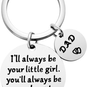 Fathers Day Gift from Daughter,Gifts for Dad,I’ll Always Be Your Little Girl,You’ll Always Be My Hero Keyring,Dad Birthday Gifts,Christmas Gifts for Daddy