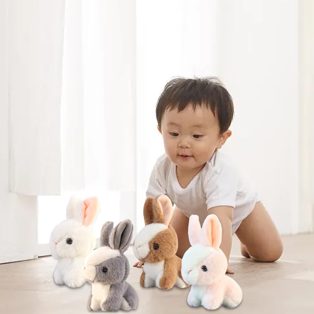 Fadcaer Bunny Plush Toys,4 Pcs Plush Rabbit Keychain Hanging Pendant,Easter Rabbit Stuffed Animals Plush Toy for Kids Adults Backpacks Decor Easter Egg Fillers Birthday Party Gifts - Image 5
