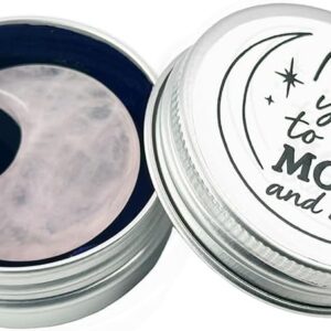 Ben & Bel I Love You to the Moon and Back Mini Crescent — Hand-Polished Pink Crystal Stone Half Moon in Tin Keepsake Gift for Her or Him — Valentine’s, Anniversary, Birthday