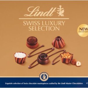 Lindt Swiss Luxury Selection – 193g Medium Gift Box – 19 Assorted Milk, Dark & White Chocolates – Christmas, Gift for Him & Her