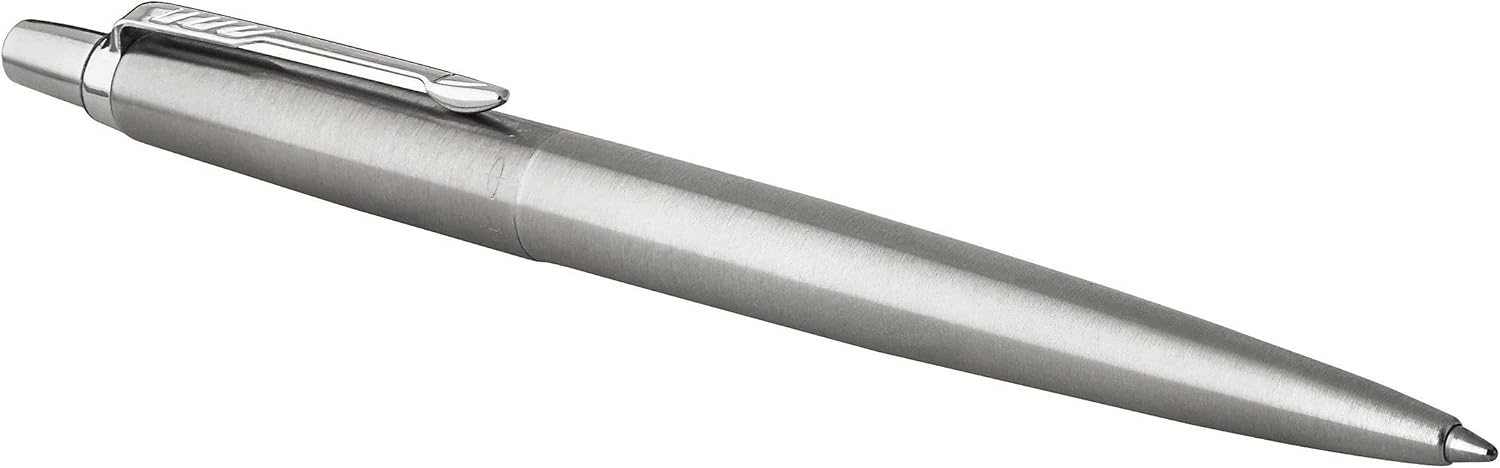 Parker Jotter Ballpoint Pen | Stainless Steel with Chrome Trim | Medium Point | Handwriting Pens & Stationery Supplies | Blue Ink | Gift Box - Image 4
