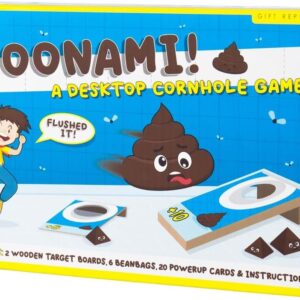 Gift Republic Poonami – Tabletop Beanbag Toss Game – Poop‑Themed Party Game for Kids & Adults, Funny Gag Gift, Novelty Tabletop Game Including 6 Beanbags + Wooden Targets