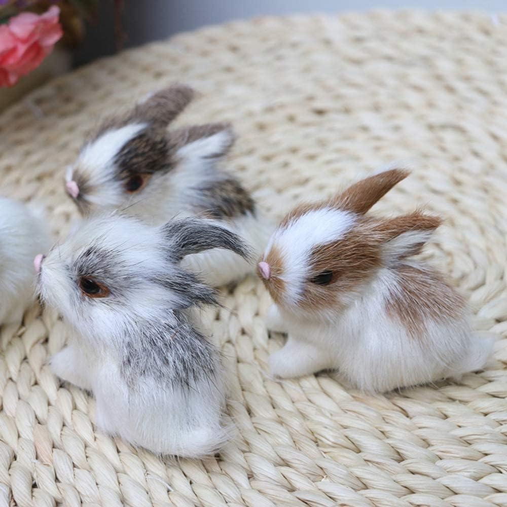 Mini Realistic Cute Rabbits Lifelike Animal Easter Bunny Simulation Model Birthday Gift Animals Rabbit Figurine - Image 3
