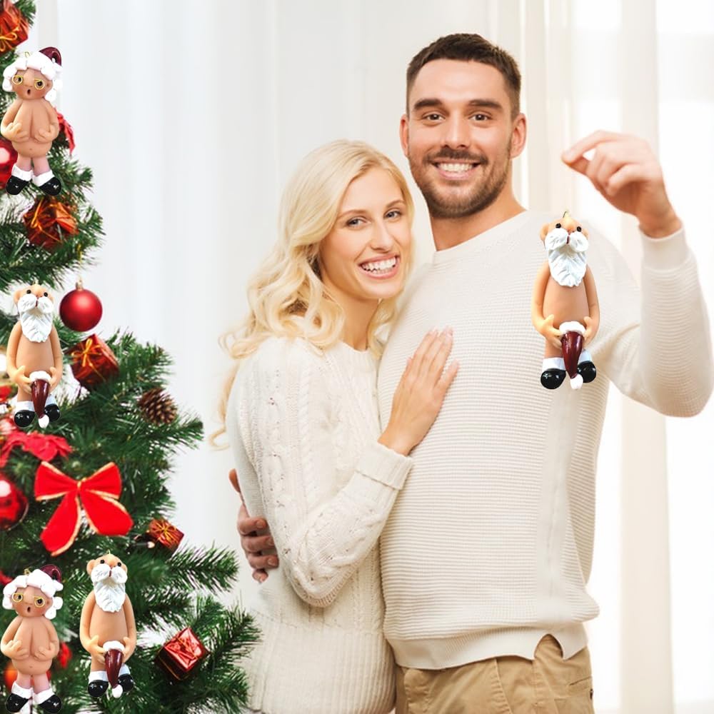 YOOYEH Christmas Naughty Santa Christmas Ornament Decorations 5CM Stocking Cap Santa Ornament Naked Santa Decorative Xmas Decor Ornaments Party Gifts (Small) - Image 5
