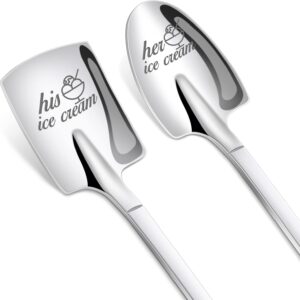 Welsky Valentines Gifts for Her Him, Anniversary Wedding Gifts for Him Her, Valentines Day Gift for Couples Lovers Stainless Steel Coffee Spoon Pack of 2 Set, Romantic Mr and Mrs Gift