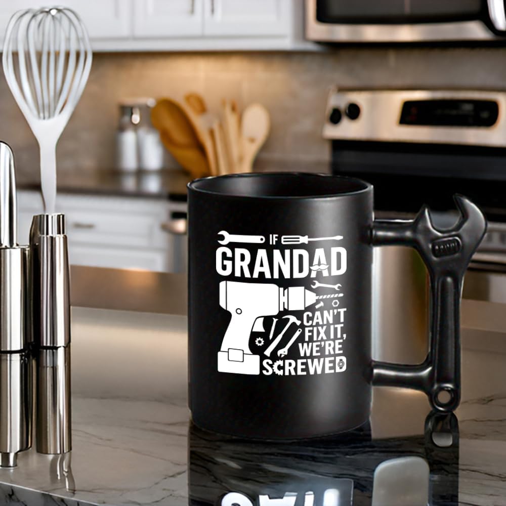 LOZACHE Funny Coffee Mug for Grandad, Novelty Ceramic Cup with Wrench Handle, Birthday Gift for Fathers' Day, Cool Gifts for Best Grandfather Christmas - Image 5