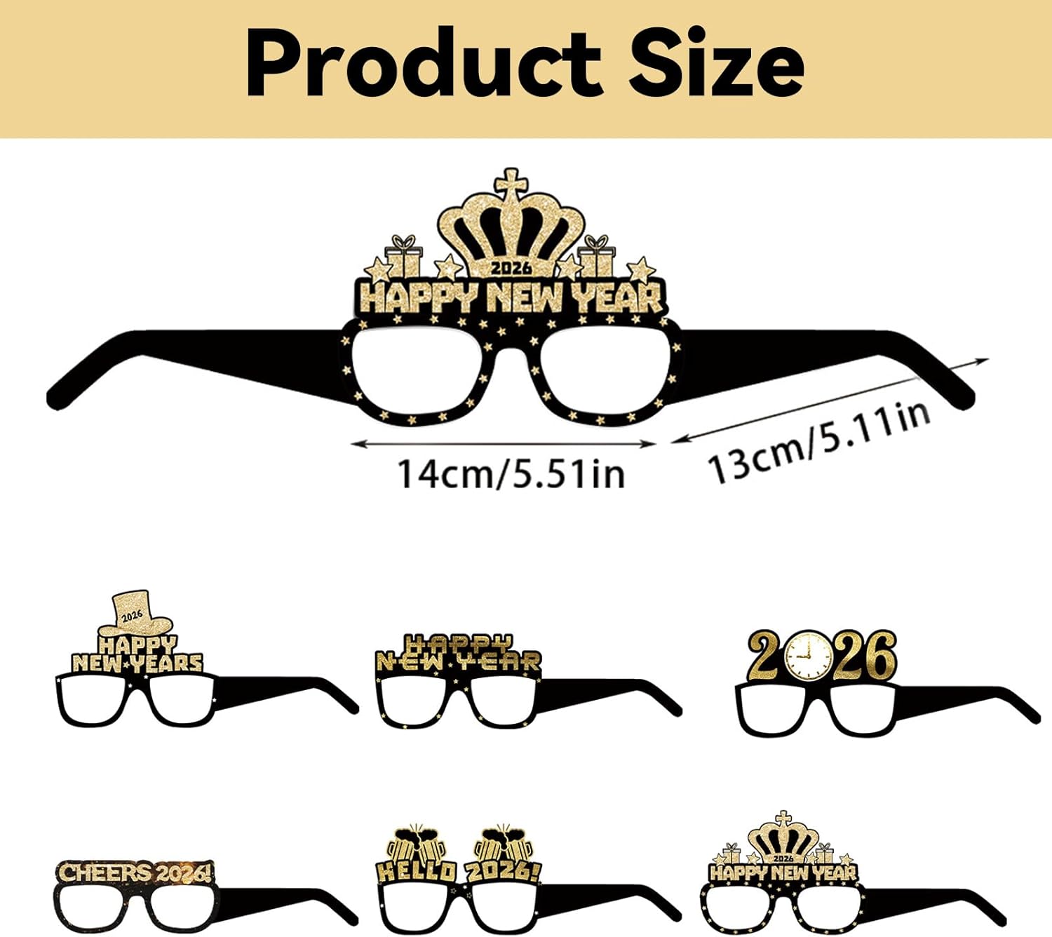 6Pcs New Years Eve Decorations 2026 Party Glasses - Happy New Year 2026 Decorations Selfie Photo Booth Props Eyeglasses Novelty Glasses for Adults New Year's Eve Party Supplies Accessories - Image 3