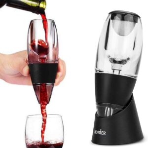 Hotder Wine Aerator, Acrylic Red Wine Decanter Pourer with Base Gift Set for Christmas New Year Party Wine Lover