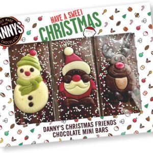 Danny’s Christmas Chocolate friends – 3 x Medium 50g Bars Selection in Gift Box – Santa, Reindeer & Snowman – Secret Santa Gifts and Stocking Fillers – Christmas Eve Box Fillers