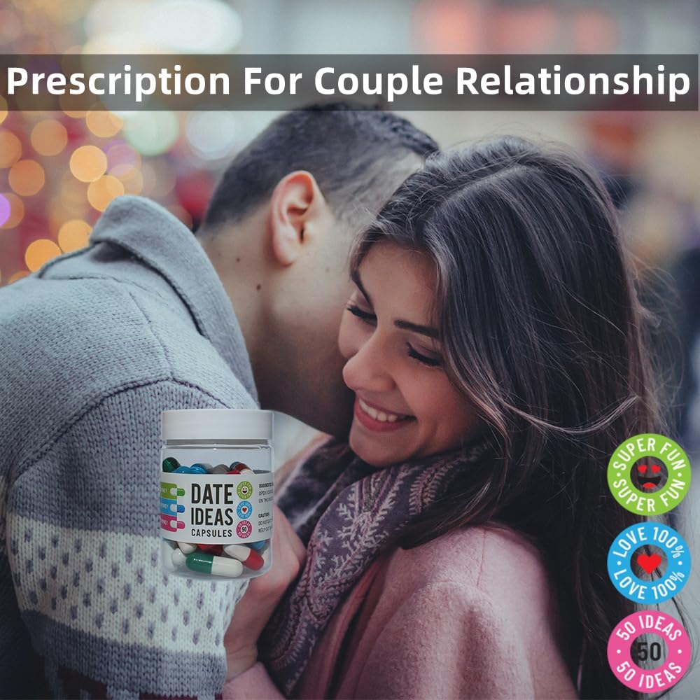 INFMETRY Valentines Day Gifts For Her Him Date Night Ideas Capsules In A Bottle (50pcs) -Boyfriend Girlfriend Wife Husband Newlyweds, Funny Bridal Shower Registry Wedding Gifts For Women Men - Image 6