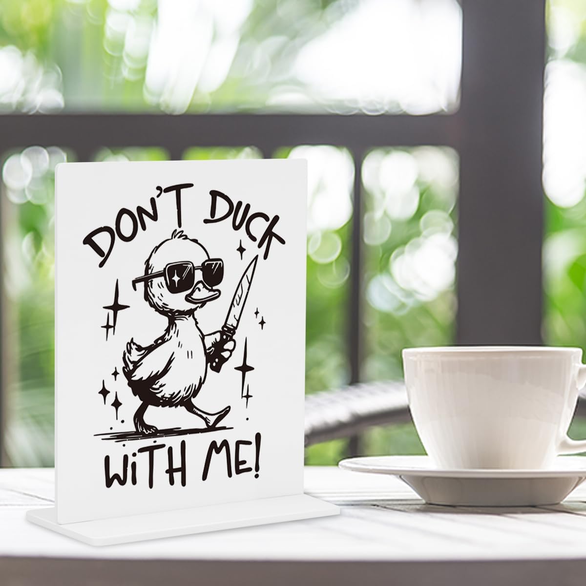 Funny Party Farmhouse Decor Sign - Quirky Office Touch, Elegant Desk Decor for Workspaces, Hilarious Gag Gifts for Teammates, Adds Fun to Home Bathrooms, Acrylic 4 × 4.7 Inches - Image 3