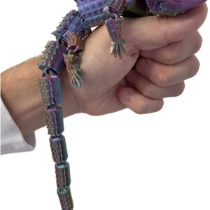 Large Reptile Fidget Toy – Articulated Lizard, Anxiety Stress Relief, ADHD & Autism Friendly Bearded Dragon Fidget Pet (Colour Changing Gradient)