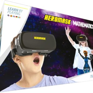 Heromask VR Headset + Maths Games (Boys&Girls 5-12) — Fun Gift to Practice Addition, Times Tables & More with Virtual Reality — Surprise kids with this Educational Toy!