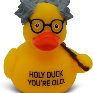 GOOFBALLS Funny Rubber Duck – Hilarious Decorative Duck for Bathroom, Desk, or Gag Gift – Quirky Collectible with Sarcastic Quote – Great Gift for Adults, Coworkers, or Friends-You’re Old