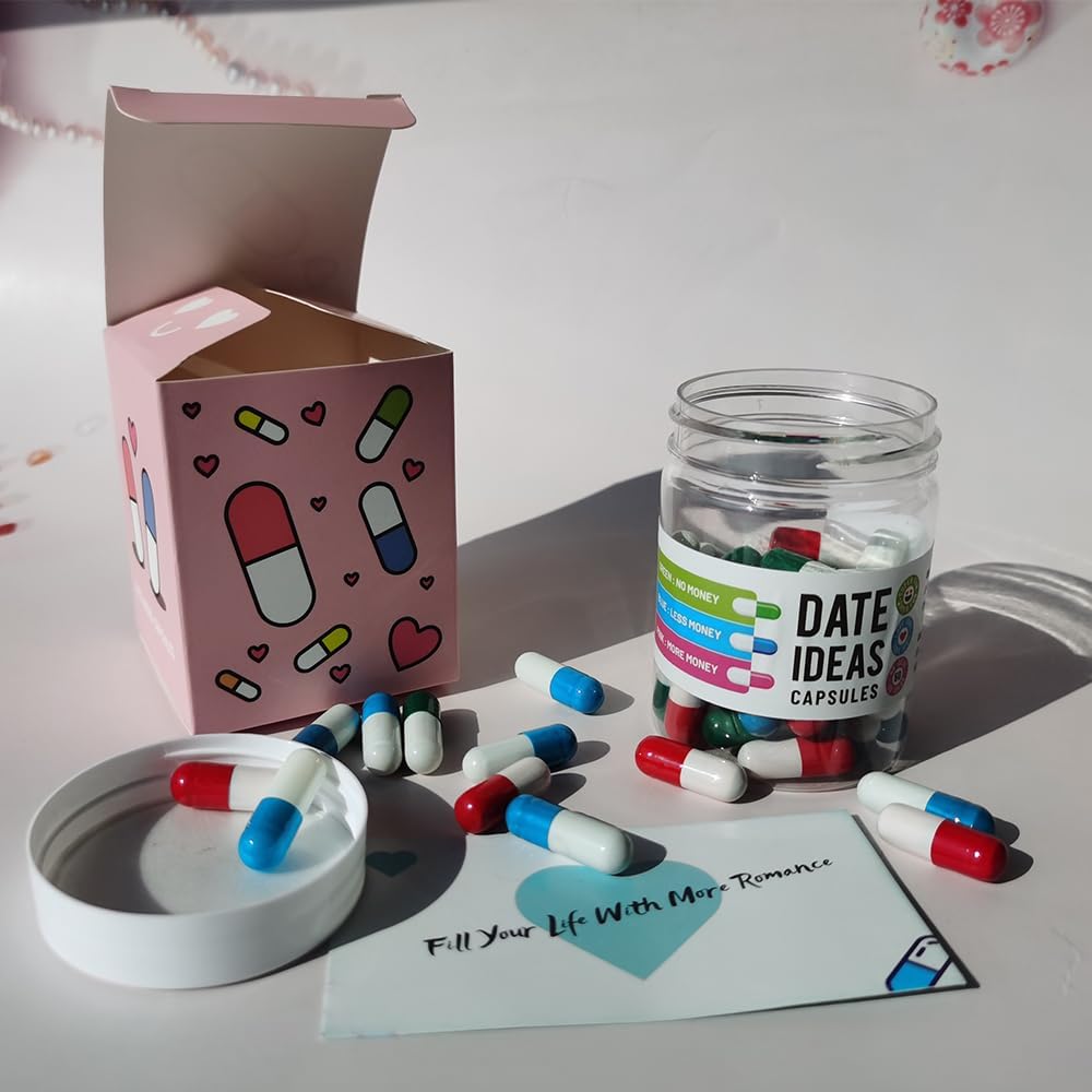 INFMETRY Valentines Day Gifts For Her Him Date Night Ideas Capsules In A Bottle (50pcs) -Boyfriend Girlfriend Wife Husband Newlyweds, Funny Bridal Shower Registry Wedding Gifts For Women Men - Image 4