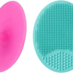 Facial Cleansing Brush Silicone Face Massager Brush Face Scrub Pads for Exfoliating, Anti-Aging Skin Cleanser and Deep Exfoliator Makeup Tool for All Skin Types ( 2 PCS Color Random)