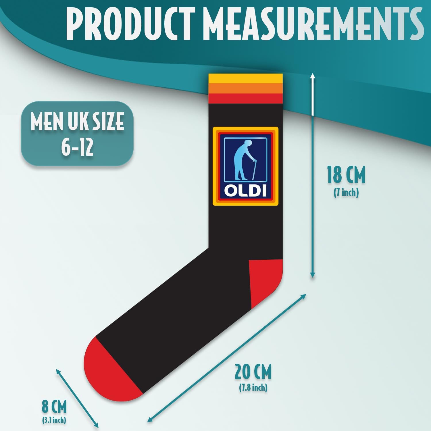SC Products Oldi Mens Funny Socks | Size 6-12 Cotton Mens Novelty Socks Funny Gifts for Men | Rude Secret Santa Gifts For Men Stocking Fillers | Christmas Presents For Dad Joke Presents for Grandad - Image 2
