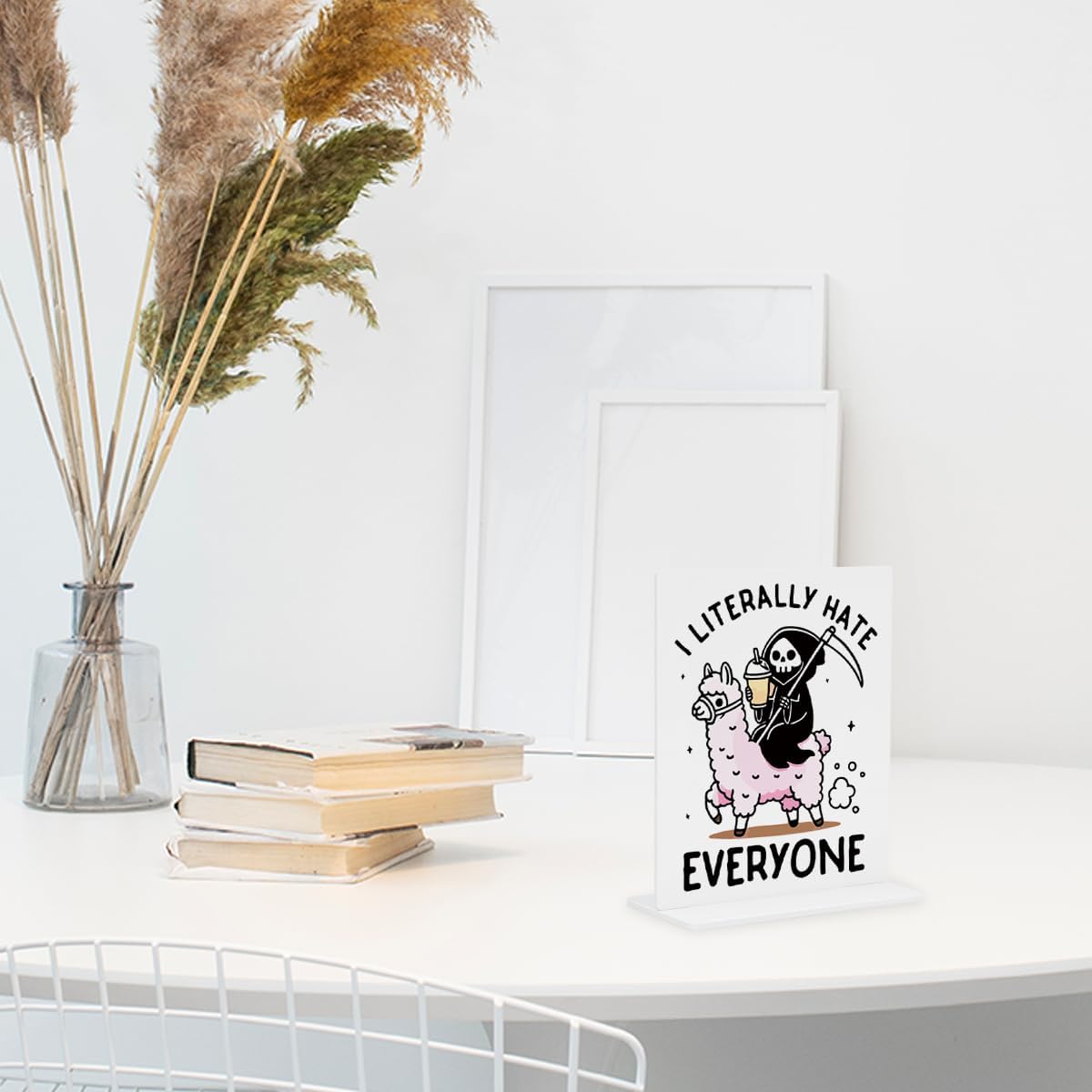 Funny Party Farmhouse Decor Sign - Quirky Office Touch, Practical Desk Decor for Workspaces, Hilarious Gag Gifts for Coworkers, Adds Fun to Office Baths, Acrylic 4 × 4.7 Inches - Image 5