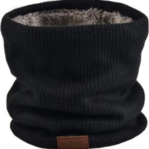 NovForth Winter Neck Warmer Fleece Lined Infinity Scarf Thicken Windproof and Dust Skiing Circle for mens women Double-Layer Fleece Lining Knit