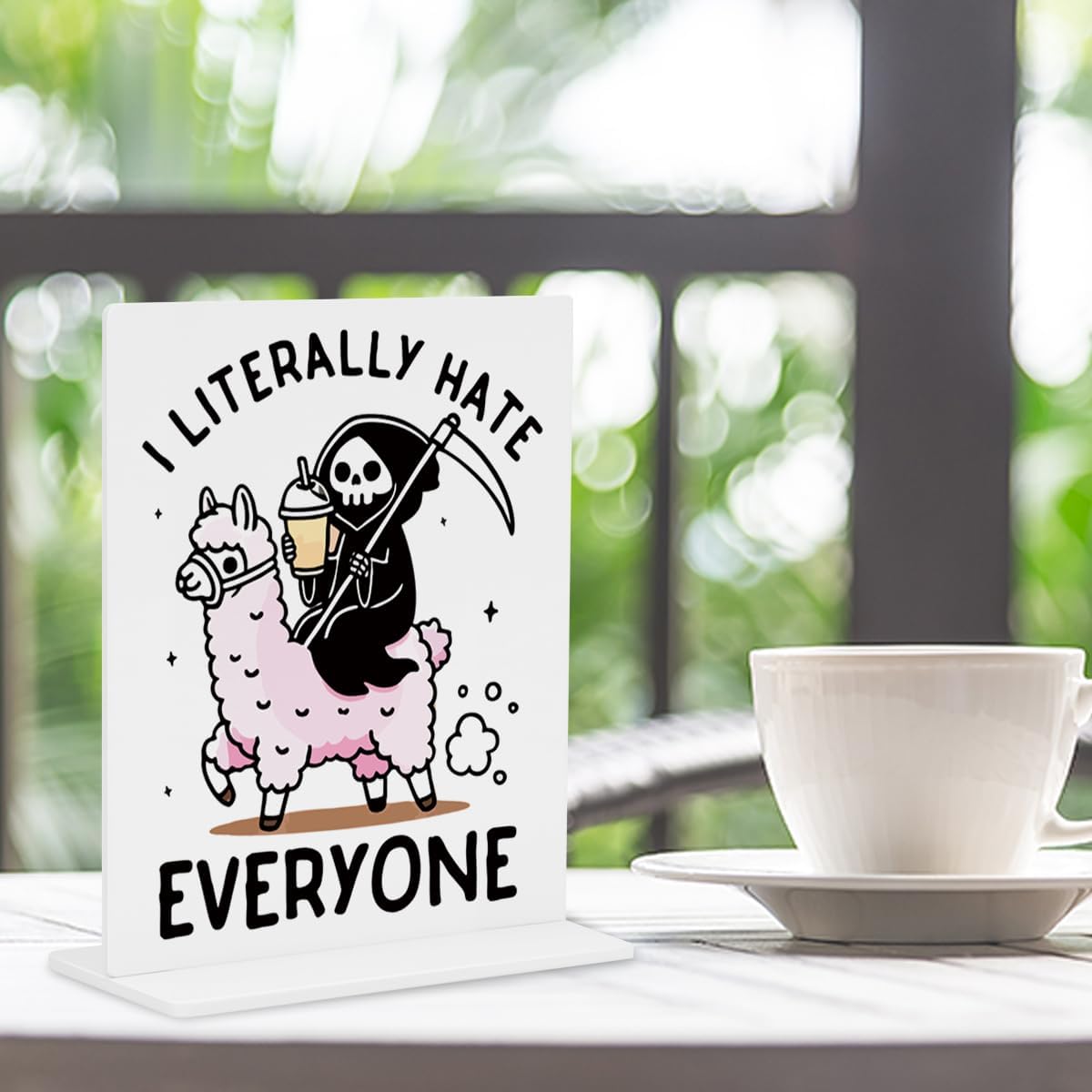 Funny Party Farmhouse Decor Sign - Quirky Office Touch, Practical Desk Decor for Workspaces, Hilarious Gag Gifts for Coworkers, Adds Fun to Office Baths, Acrylic 4 × 4.7 Inches - Image 3