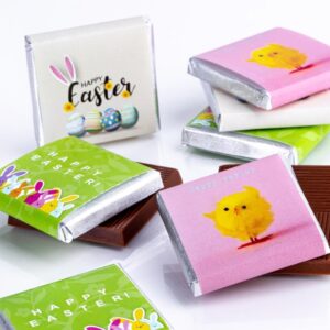24 x Happy Easter Milk Chocolate Neapolitans – Perfect For An Easter Egg Hunt or Easter Gift