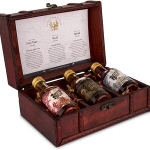 Pirate’s Grog Rum Miniatures Gift Set – 3 x 50 ml Bottles | Includes Five Year, No.13 & Spiced | World Rum Award Winner | Aged in Oak Barrels | 37.5%-40% ABV | Suitable for Cocktails