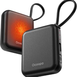 OCOOPA Hand Warmers Rechargeable 2 Pack, 7Hrs*2 Long Heat, 0.6″ Ultra Slim Fits Pocket Gloves, 3 Heat Levels, UL Certified Electric Handwarmer, Gifts for Christmas,Winter Essential,UT5 Nano