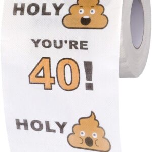 40th Birthday Gifts for Men Women, Happy Prank Birthday Toilet Paper Roll, Novelty 40th Birthday Decorations, Gag Gifts for Him Her, Funny 40th Birthday Gift Ideas, Birthday Party Supplies