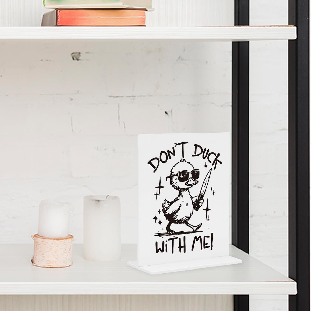 Funny Party Farmhouse Decor Sign - Quirky Office Touch, Elegant Desk Decor for Workspaces, Hilarious Gag Gifts for Teammates, Adds Fun to Home Bathrooms, Acrylic 4 × 4.7 Inches - Image 6