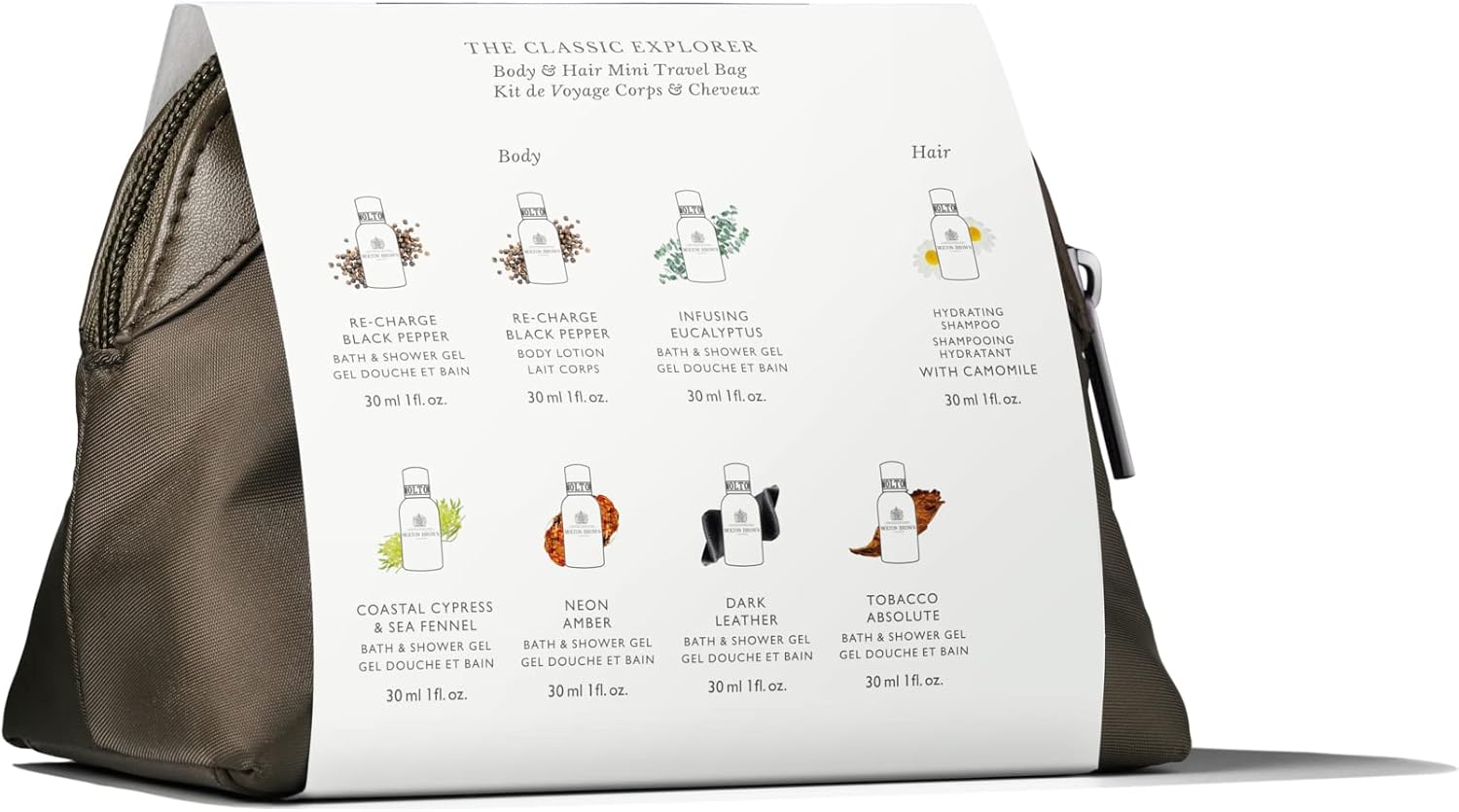 Molton Brown The Classic Explorer Body & Hair Care Set & Mini Travel Bag - Gift Set for Men - Image 4