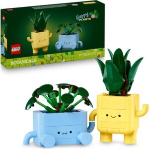LEGO Botanicals Happy Plants Toy – Crafts Kit w/ 2 Artificial Plant, 2 Colourful Flower Pots & Interchangeable Cartoon Faces – Gifts for 9+ Year Old Girls & Teens – Valentine’s Day Treat – 10349