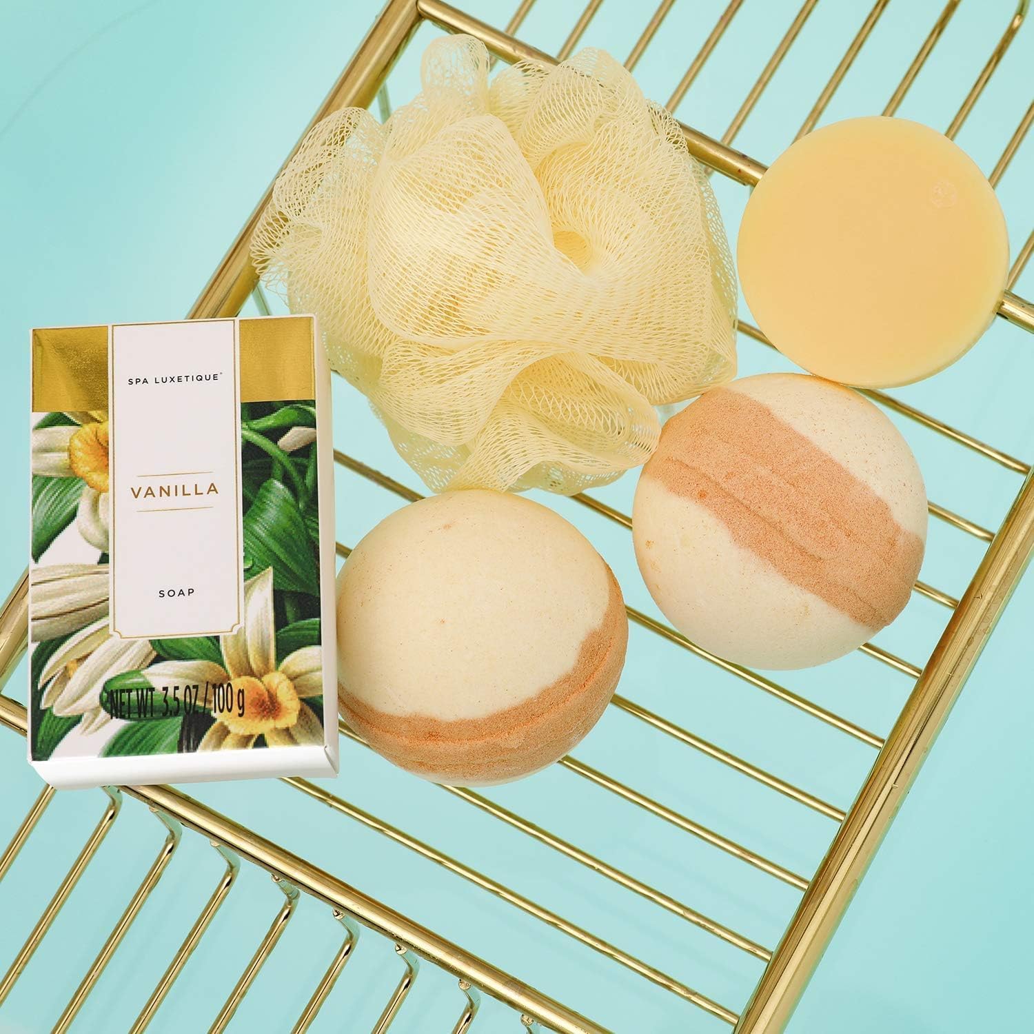 Spa Luxetique Bath Sets for Women Gift, 15pcs Vanilla Spa Gift Sets with Bubble Bath, Body Scrub, Pamper Gifts for Women, Mothers Day Gift for Mum, Birthday Gift Sets, Valentines Gifts for Her - Image 5