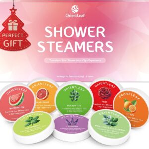 OrientLeaf Shower Steamers Aromatherapy, 8 Pcs Stress Relief Shower Bombs, Stocking Fillers, Valentines Gifts for Her, Birthday Gifts for Women, Self Care & Relaxation Christmas Gifts for Women