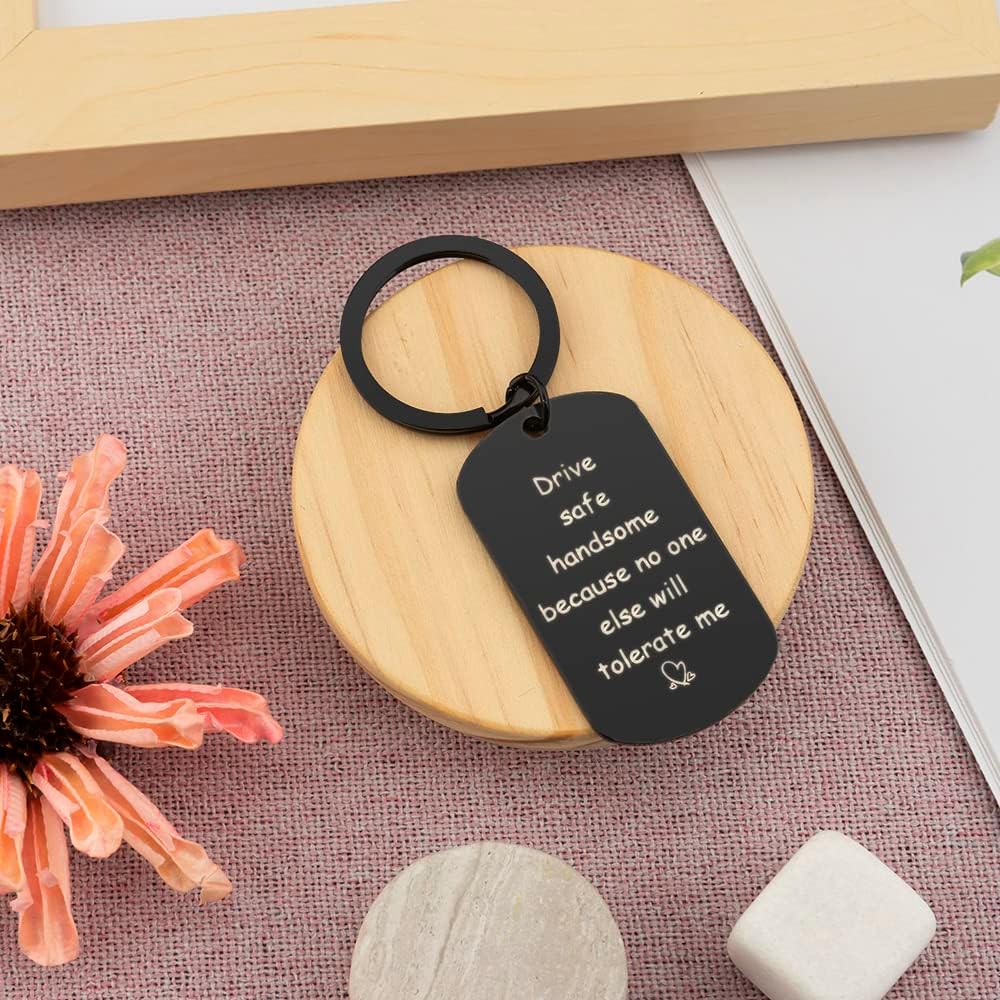 Drive Safe Keyring for Boyfriend Husband Valentine Day Keyring Gifts for Husband Boyfriend Valentines Gifts for Him Birthday Christmas Presents Boyfriend Gifts from Girlfriend Husband Gifts from Wife - Image 3
