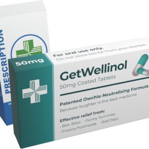 Joyful Clan Funny Get Well Soon Prank Pill Box and Prescription Bag – Letterbox Gag Gifts for Women and Men – Novelty Hug Gifts