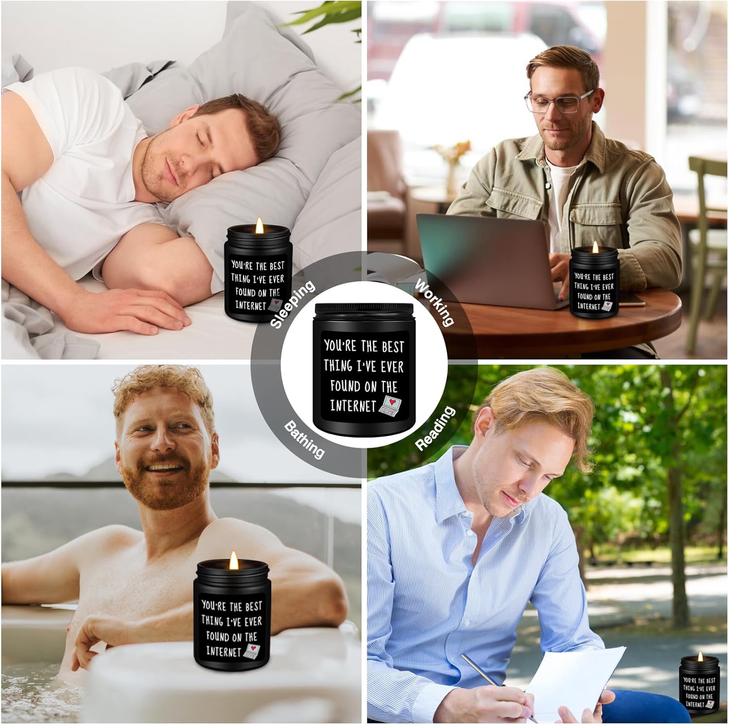 Anniversary Birthday Gifts for Men, Boyfriend, Romantic Wedding Gift for Him, Best Friends, Lover, Black Cedar Juniper Sandalwood Candle - Image 6