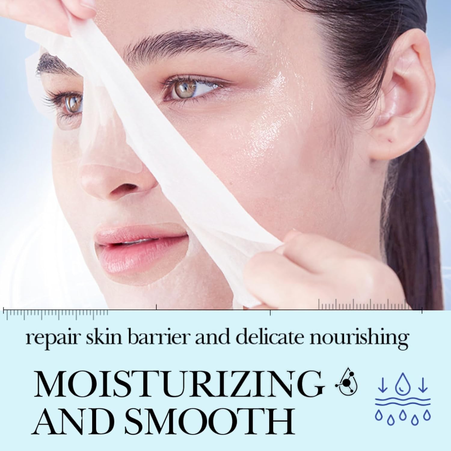 6-Piece Korean Face Mask-Sheet Masks –Brightening Vitamin C,Niacinamide, Hydrating Hyaluronic Acid for All Skin Types -Self Care Gift Set for Women & Teens-Skincare Sets & Self Care Essentials - Image 2