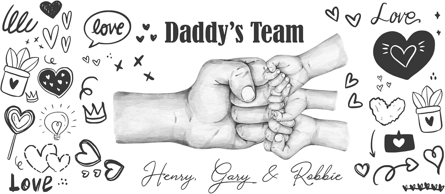 Personalised FIST Bump Daddy Mug, Dad Gift for Him, 11 oz Ceramic Coffee Mug, Black, Modern, Novelty/Theme, Father's Day, Birthday, Christmas - Image 4