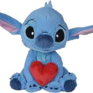 Simba Disney Stitch Holding Love Heart 25cm Plush soft toy gift for kids and adults, Valentines Day Gift, from 0 years