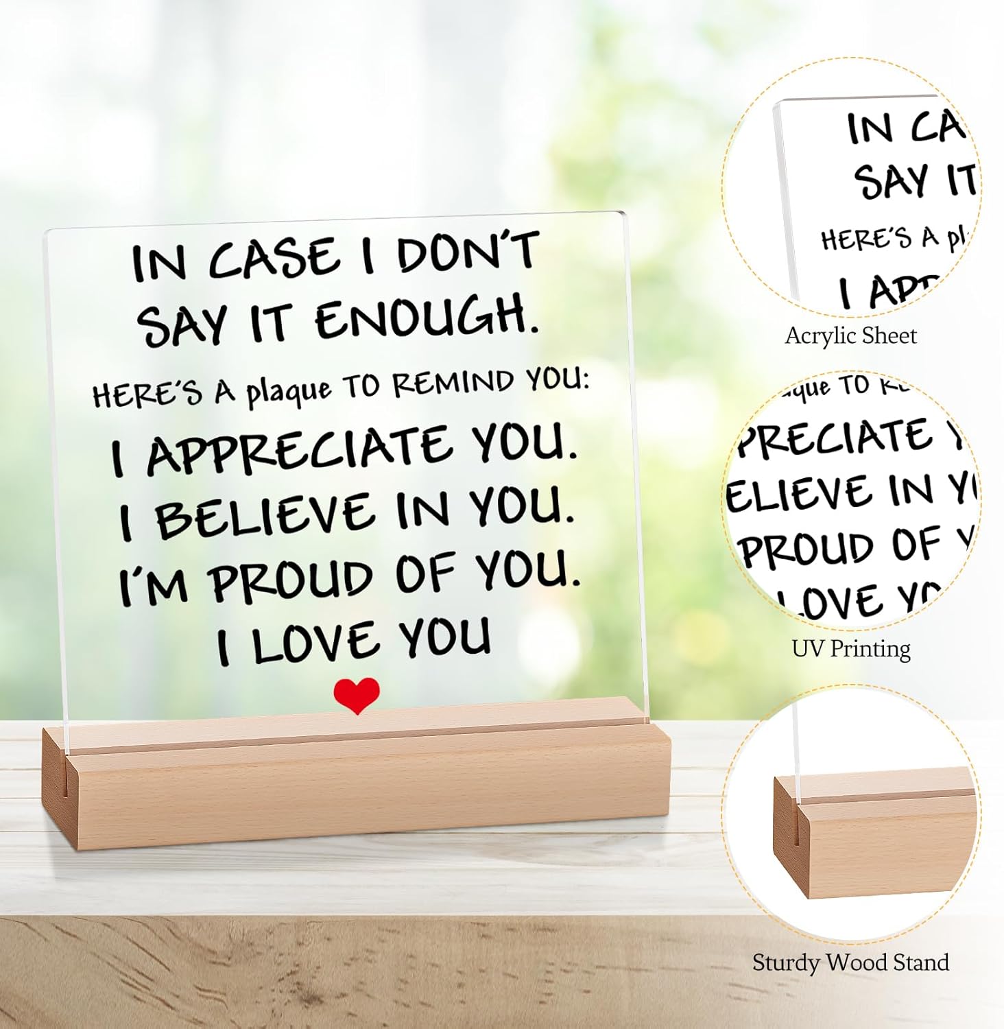 KAAYEE Valentines Gifts for Him & Her, Women Men Valentines Gifts, Valentine’s Gift for Husband Wife, Anniversary Acrylic Plaque Gift for Girlfriend & Boyfriend, Presents for Lover on Birthday - Image 3