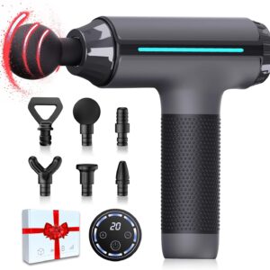 Valentines Gifts for Her Him Massage Gun Deep Tissue Portable Handheld Muscle Massager,Super Quiet Percussion Massager 20 Adjustable Speeds & 6Total Attachments